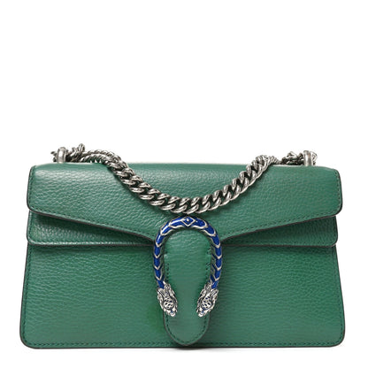 Dollar Calfskin Enamel Small Dionysus Shoulder Bag Emerald Electric Blue