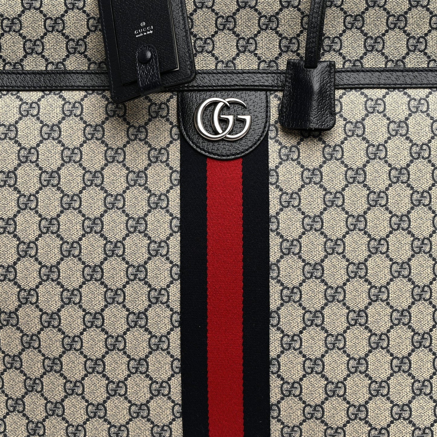 GG Supreme Monogram Web Savoy Garment Bag Beige Blue