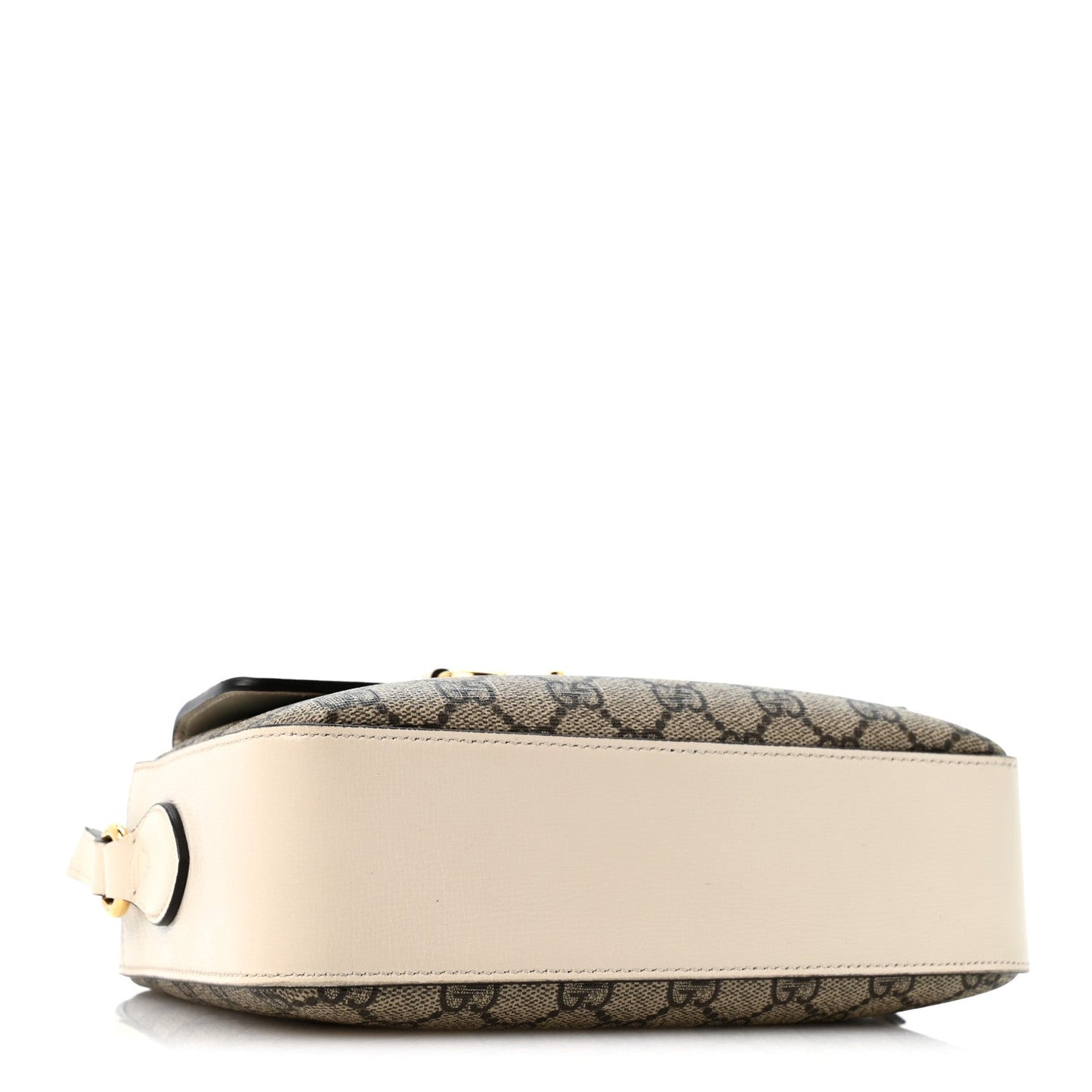 GG Supreme Monogram Small Horsebit 1955 Shoulder Bag Beige Mystic White