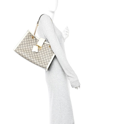 GG Supreme Monogram Medium Padlock Tote White