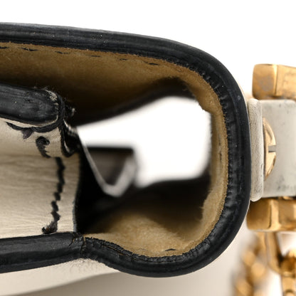 Calfskin J'Adior Chain Flap Bag Off White