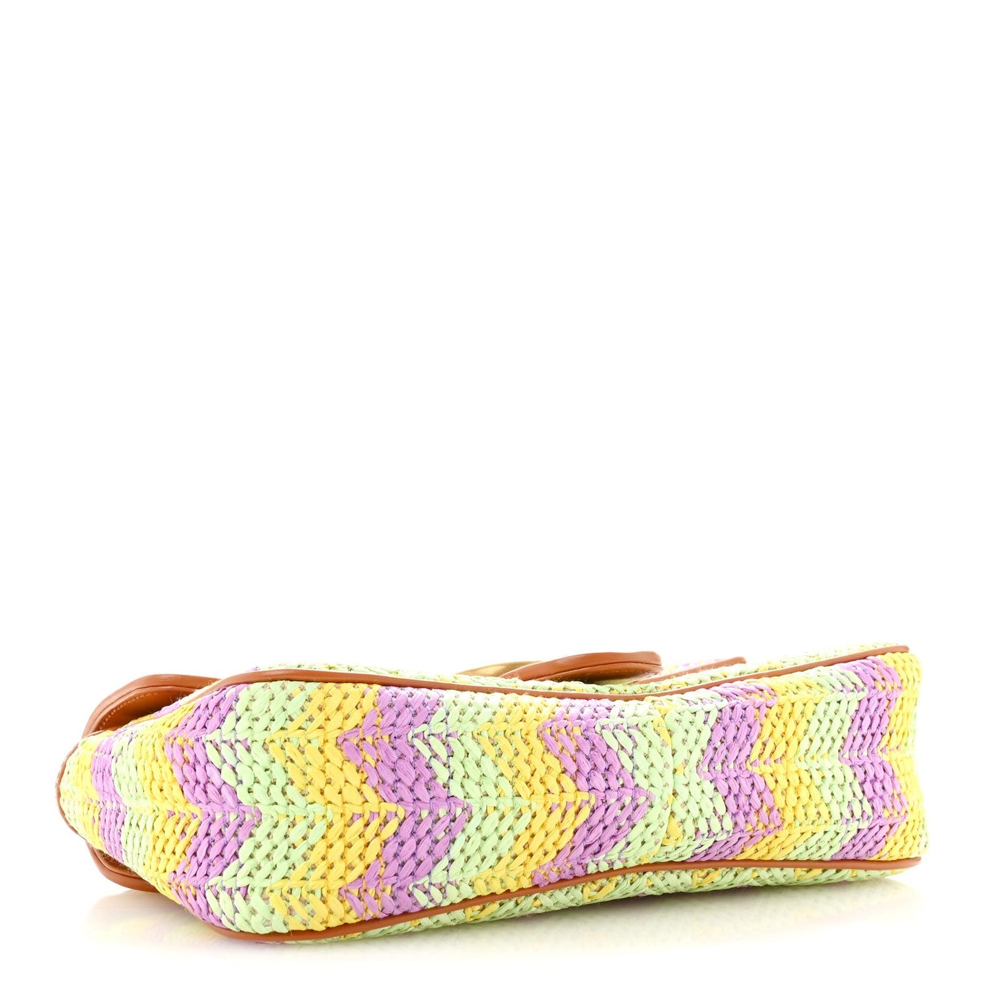 Calfskin Raffia Woven Small GG Marmont Shoulder Bag Multicolor