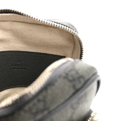 GG Supreme Monogram Textured Dollar Calfskin Mini Ophidia Messenger Grey Black Graphite Grey