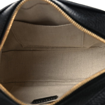 Pebbled Calfskin Small Soho Disco Bag Black
