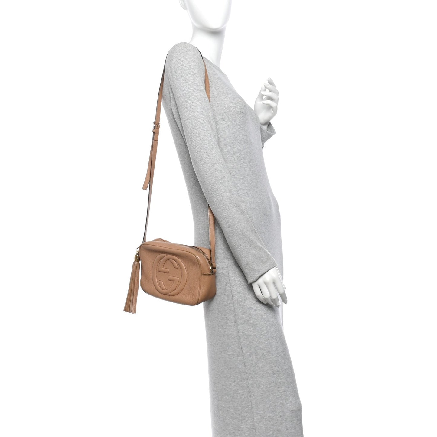 Pebbled Calfskin Small Soho Disco Bag Camelia