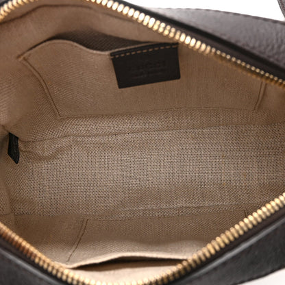 GG Supreme Monogram Web Small Webby Bee Shoulder Bag Dark Brown