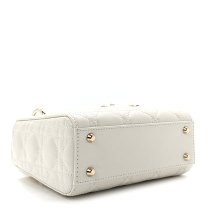 Lambskin Cannage Mini Lady Dior Latte