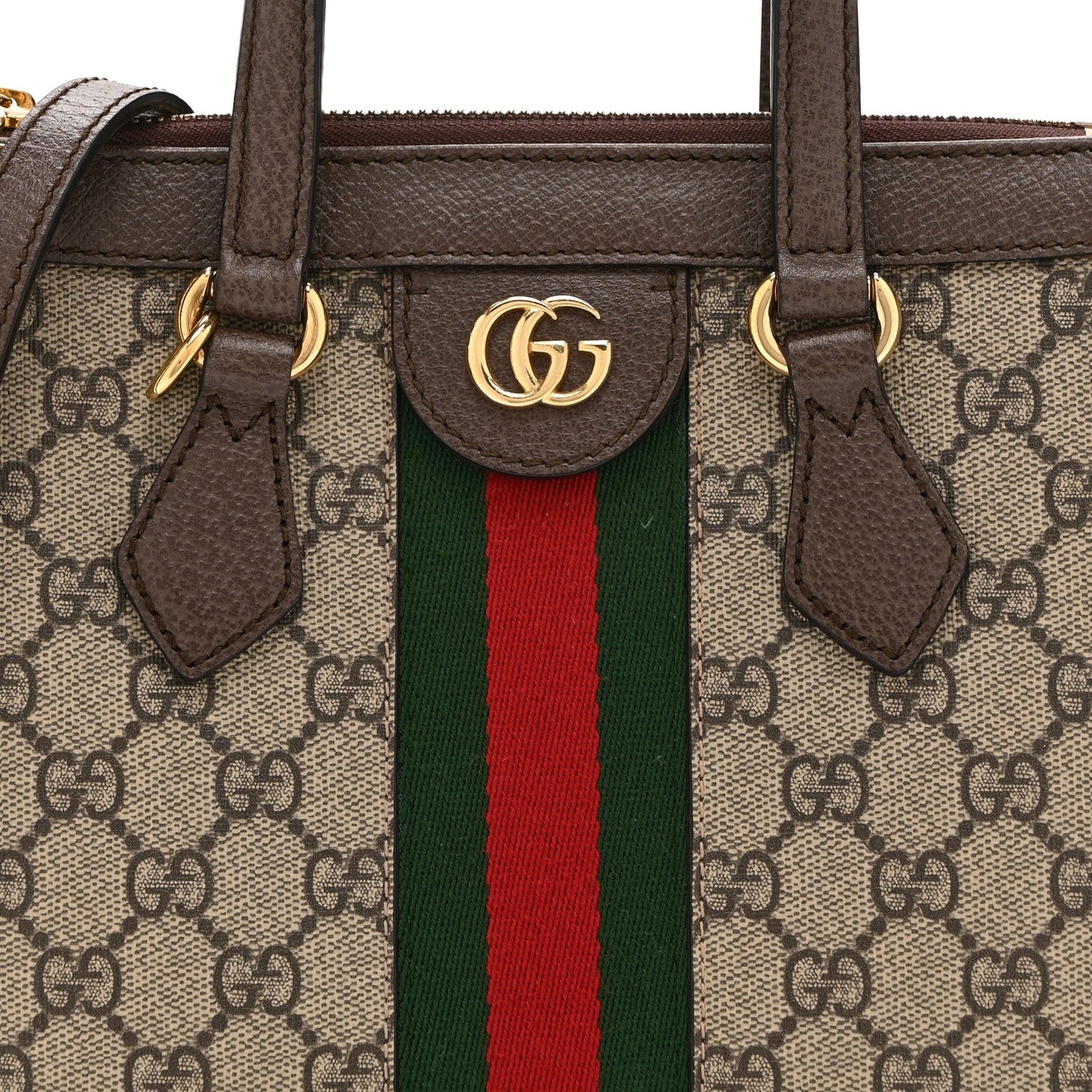 GG Supreme Monogram Small Ophidia Tote Bag Brown