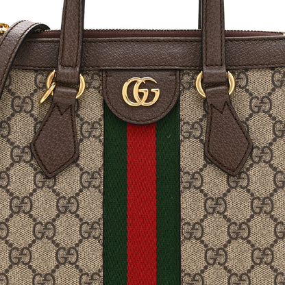 GG Supreme Monogram Small Ophidia Tote Bag Brown