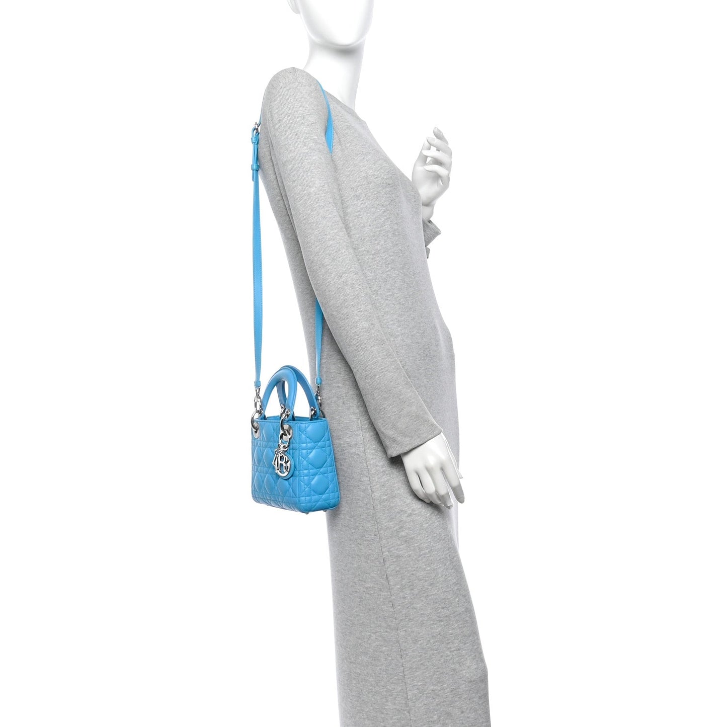 Lambskin Cannage Mini Lady Dior Blue
