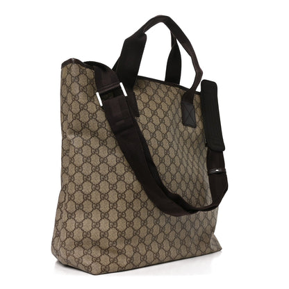 GG Supreme Monogram Vertical Tote Dark Brown