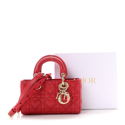 Lambskin Cannage Dioramour Micro Lady D-Joy Red