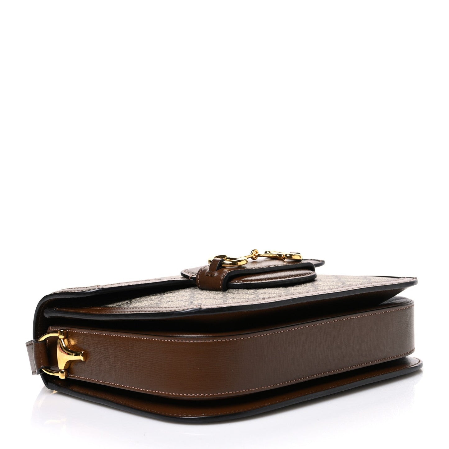GG Supreme Monogram Horsebit 1955 Shoulder Bag Beige Brown Sugar