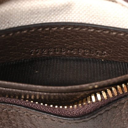 GG Supreme Monogram Textured Dollar Calfskin Small Ophidia Shoulder Bag Beige Ebony New Acero