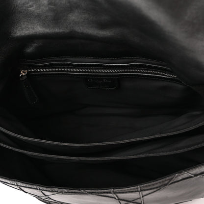 Lambskin Cannage Large Ruffle New Lock Flap Black