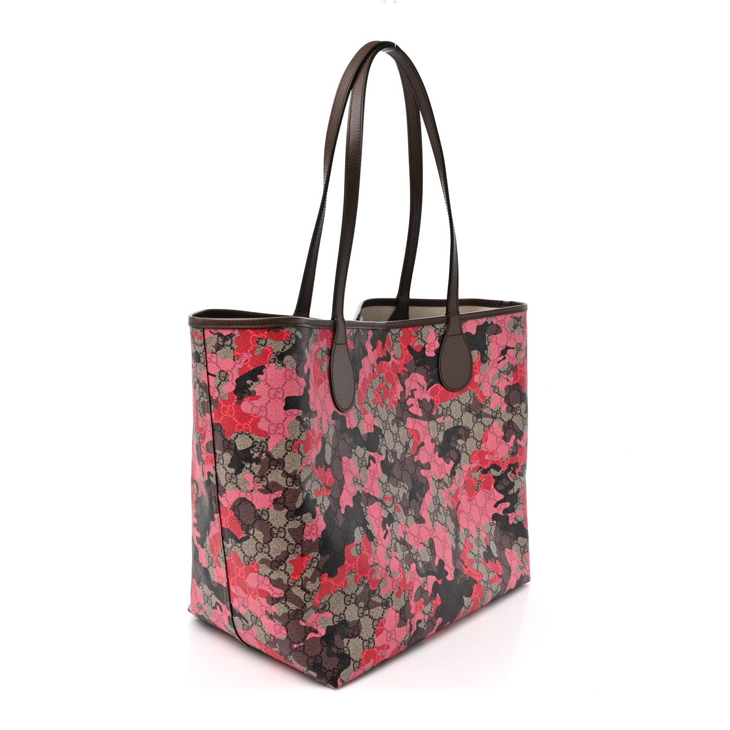 GG Supreme Monogram Camouflage Tote Pink Red