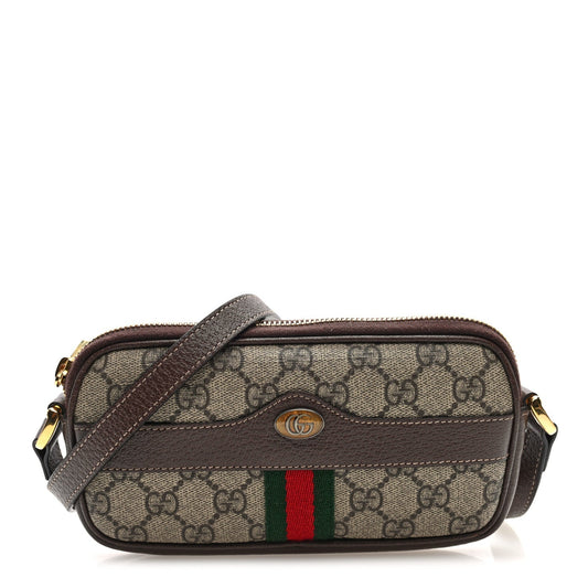 GG Supreme Monogram Web Mini Ophidia GG Bag Brown