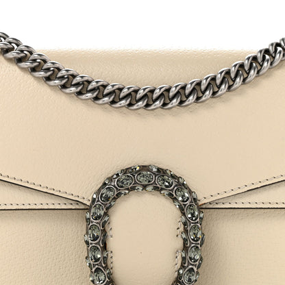 Textured Calfskin Crystal Small Dionysus Shoulder Bag Mystic White