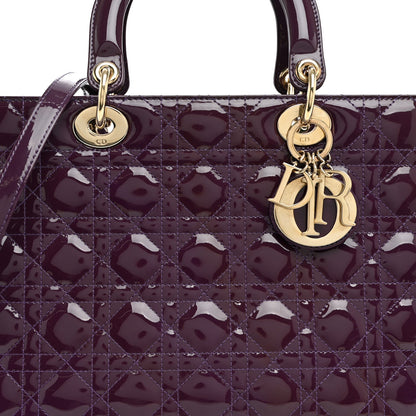 Patent Cannage Large Lady Dior Purple