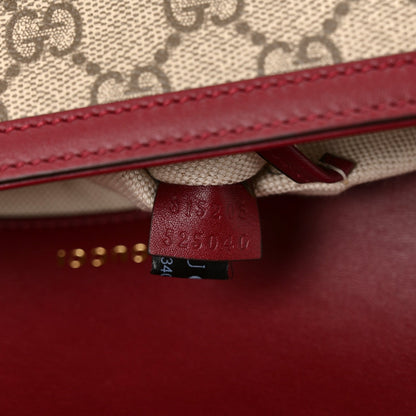 GG Supreme Monogram Horsebit 1955 Soft Small Shoulder Bag Beige Ebony Rosso Ancora
