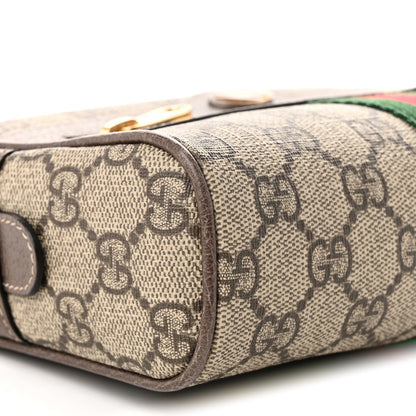 GG Supreme Monogram Web Small Ophidia Belt Bag 95 38 Dark Brown