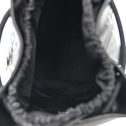 Oblique Convertible Drawstring Sling Bucket Backpack Black Multicolor Black Multicolor