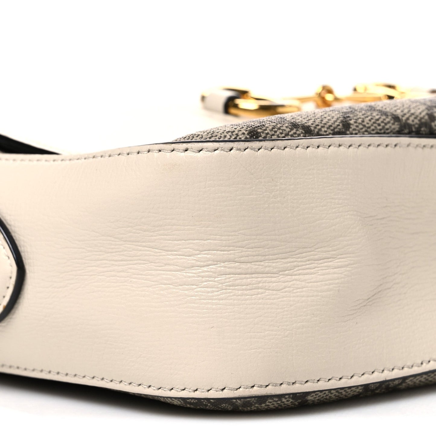 GG Supreme Monogram Small Horsebit 1955 Shoulder Bag Beige Mystic White