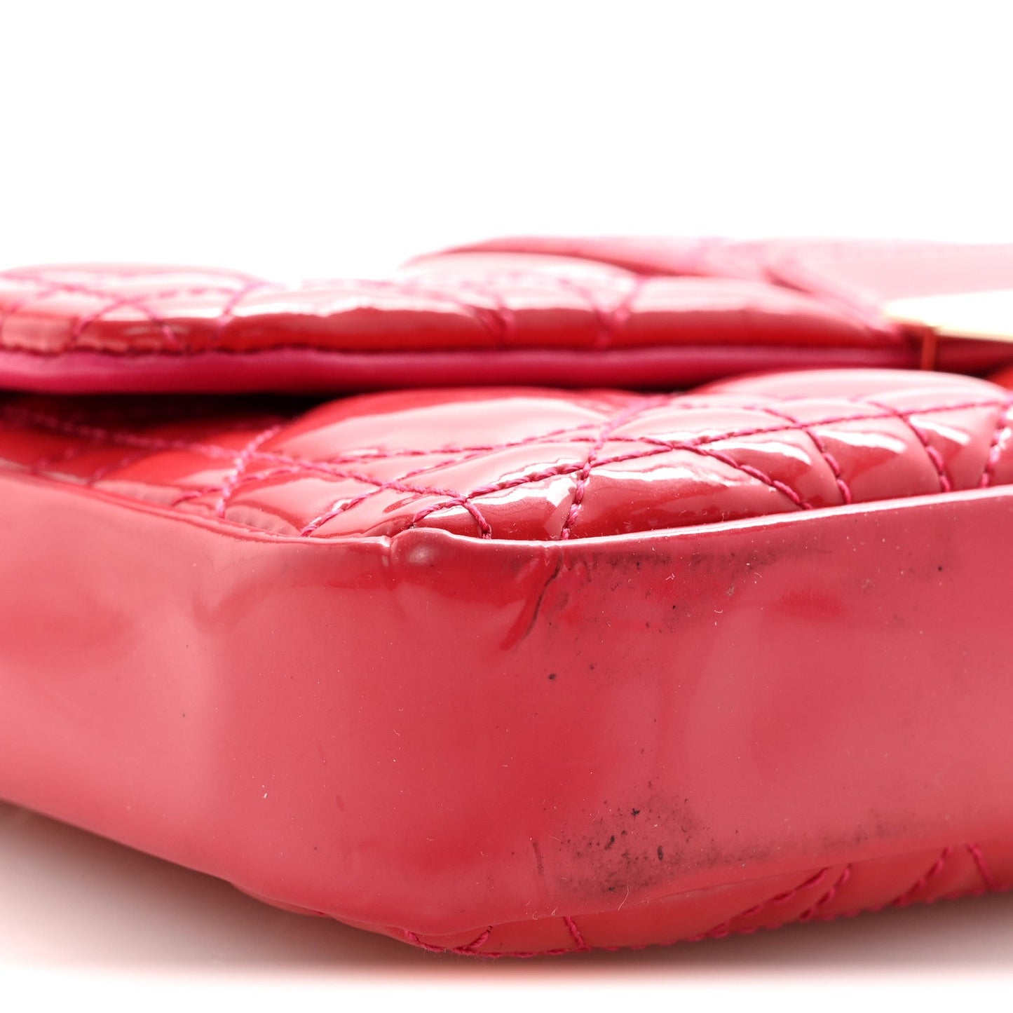 Patent Cannage Miss Dior Promenade Pouch Fuchsia
