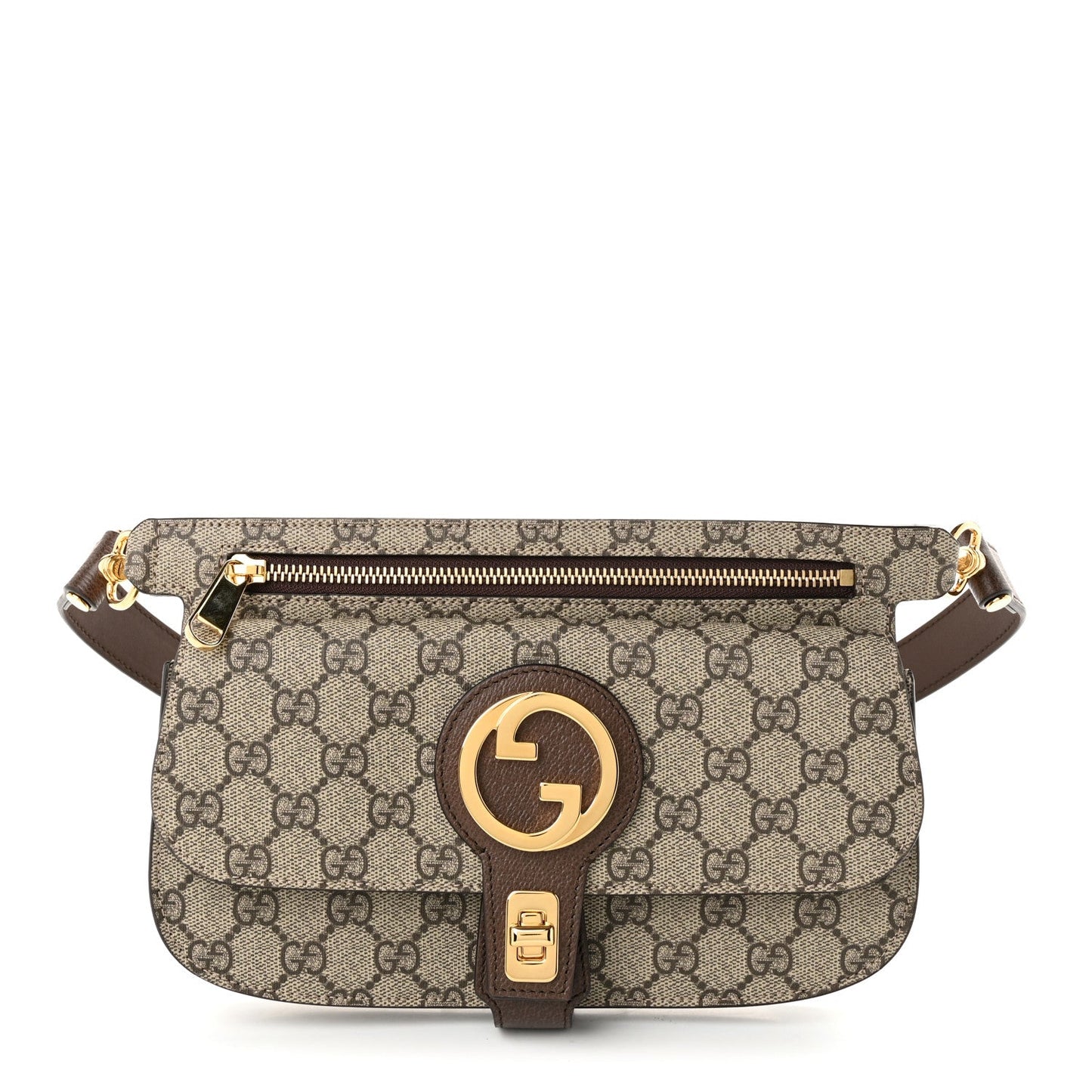 GG Supreme Monogram Textured Dollar Calfskin Blondie Belt Bag Beige Ebony New Acero