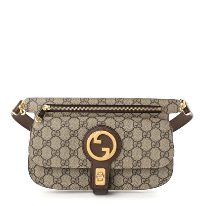 GG Supreme Monogram Textured Dollar Calfskin Blondie Belt Bag Beige Ebony New Acero