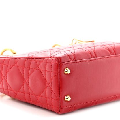 Lambskin Cannage Mini Lady Dior Red