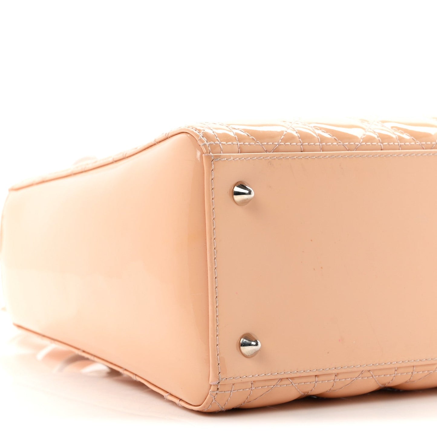 Patent Cannage Medium Lady Dior Rose Clair
