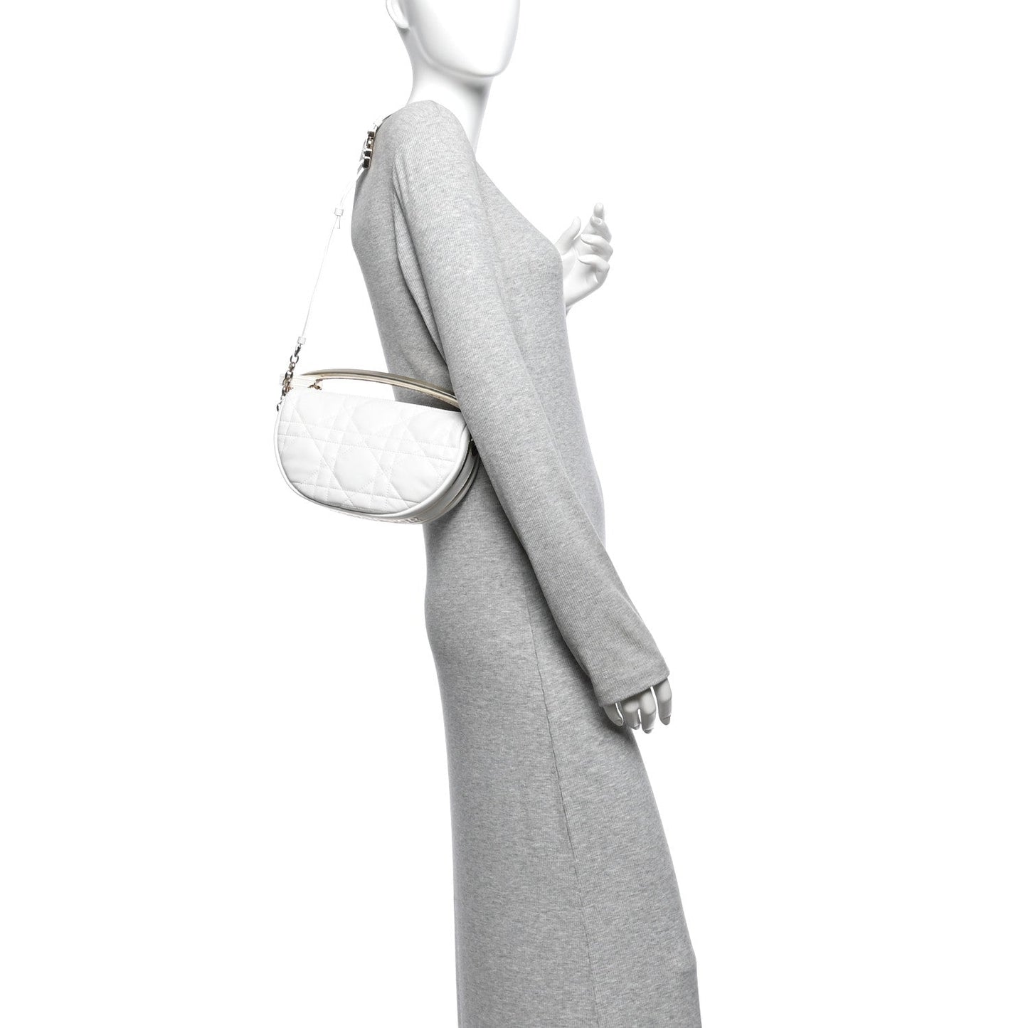 Lambskin Cannage Small Dior Vibe Hobo Bag Latte