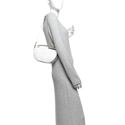 Lambskin Cannage Small Dior Vibe Hobo Bag Latte