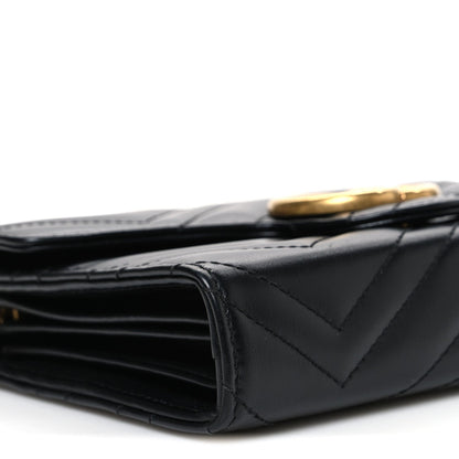 Calfskin Matelasse GG Marmont Chain Wallet Black