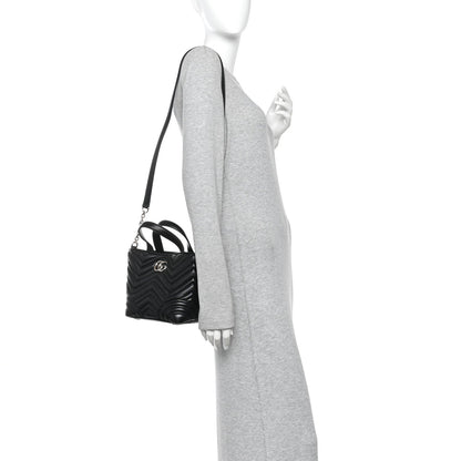 Lambskin Matelasse Small GG Marmont Betty Tote Bag Black