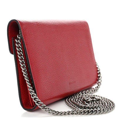 Calfskin Mini Dionysus Chain Wallet Hibiscus Red