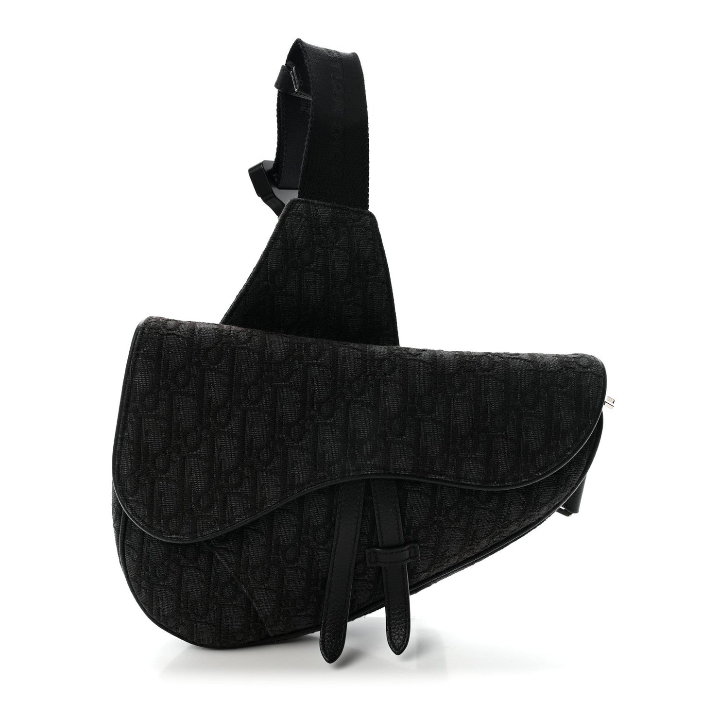 Oblique Mens Saddle Bag Black Blue