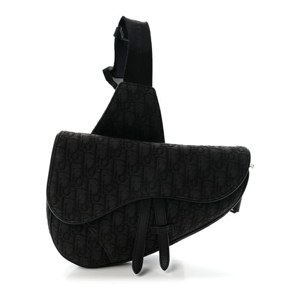 Oblique Mens Saddle Bag Black Blue