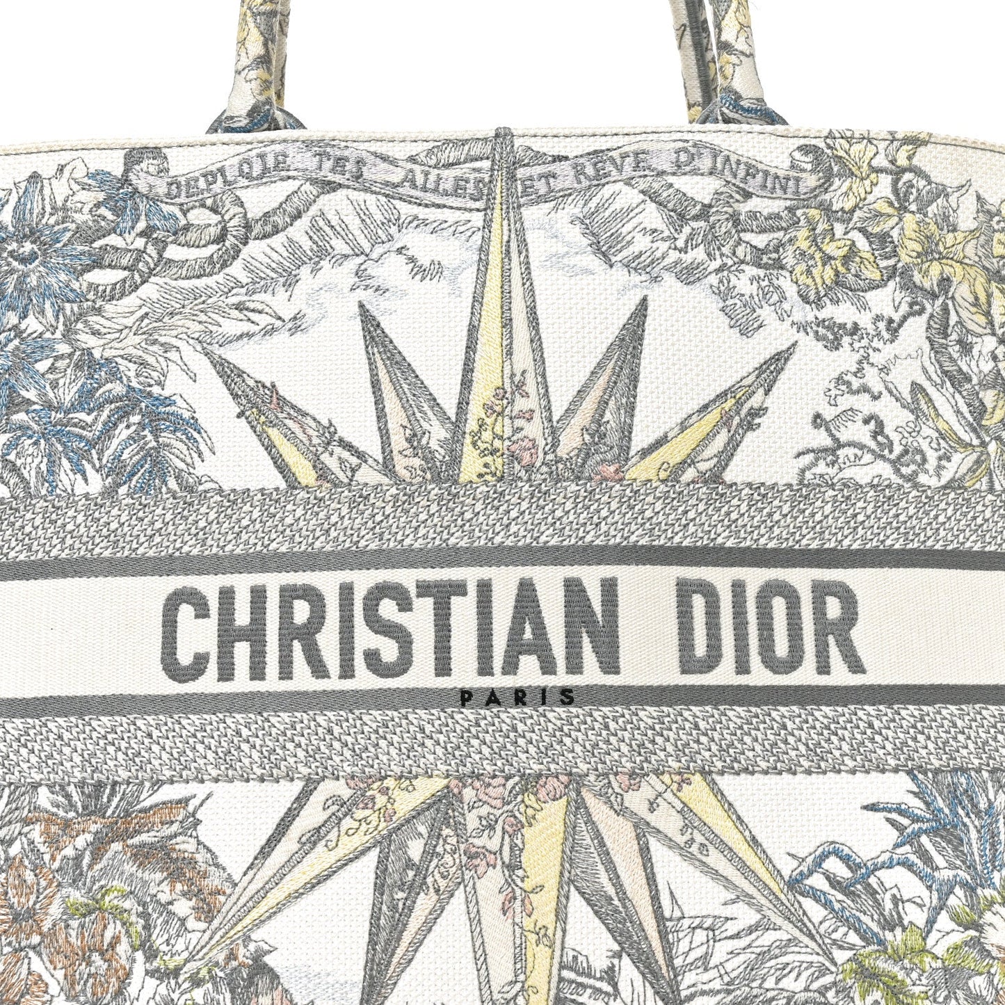 Canvas Embroidered Large Rêve d'Infini Book Tote Multicolor