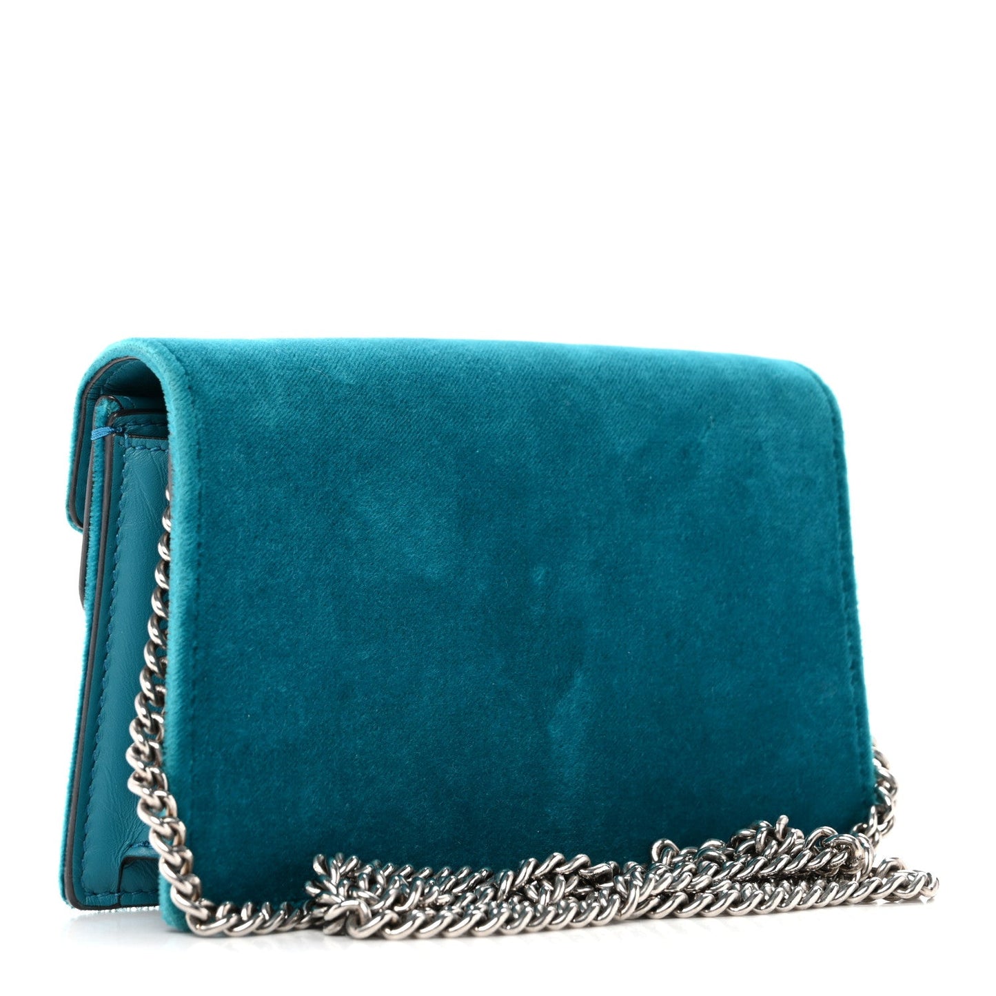Velvet Super Mini Dionysus Shoulder Bag Pavone Cyan