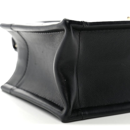 Calfskin Macrocannage Mini Book Tote Black
