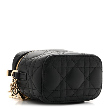 Lambskin Cannage Micro Lady Dior Vanity Case Black