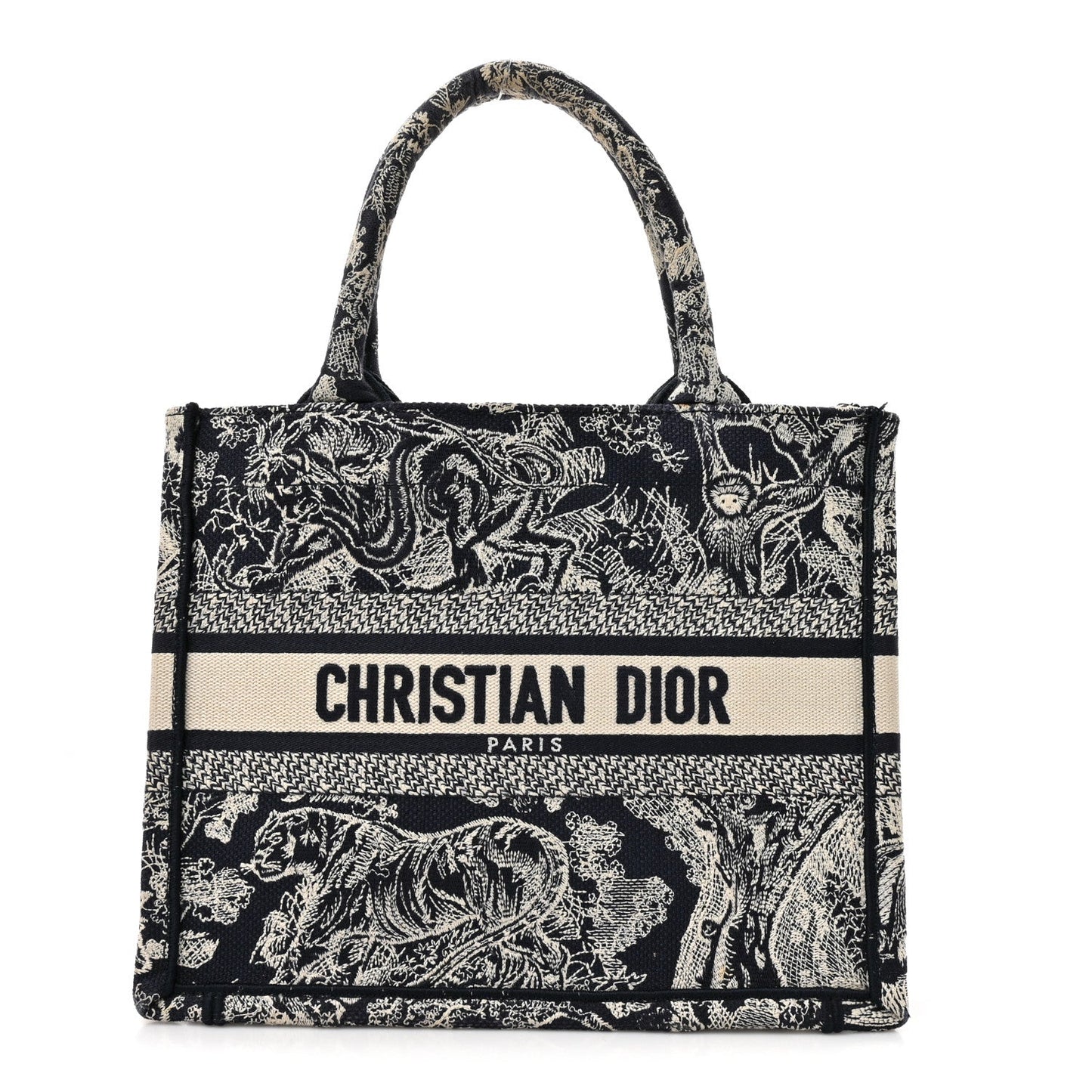 Calfskin Dioriviera Toile De Jouy Small Book Tote With Strap Blue Multicolor