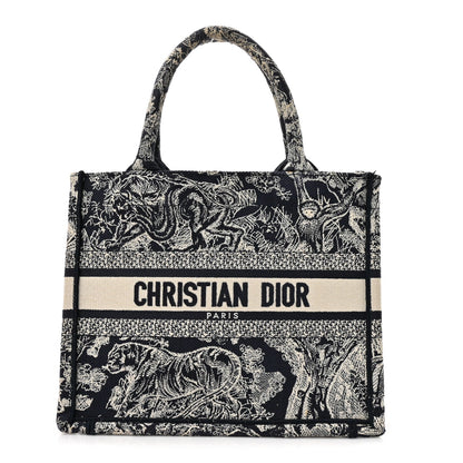 Calfskin Dioriviera Toile De Jouy Small Book Tote With Strap Blue Multicolor