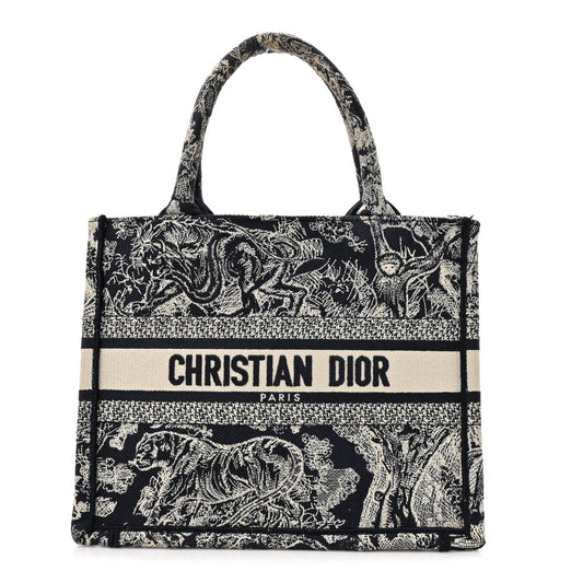 Calfskin Dioriviera Toile De Jouy Small Book Tote With Strap Blue Multicolor