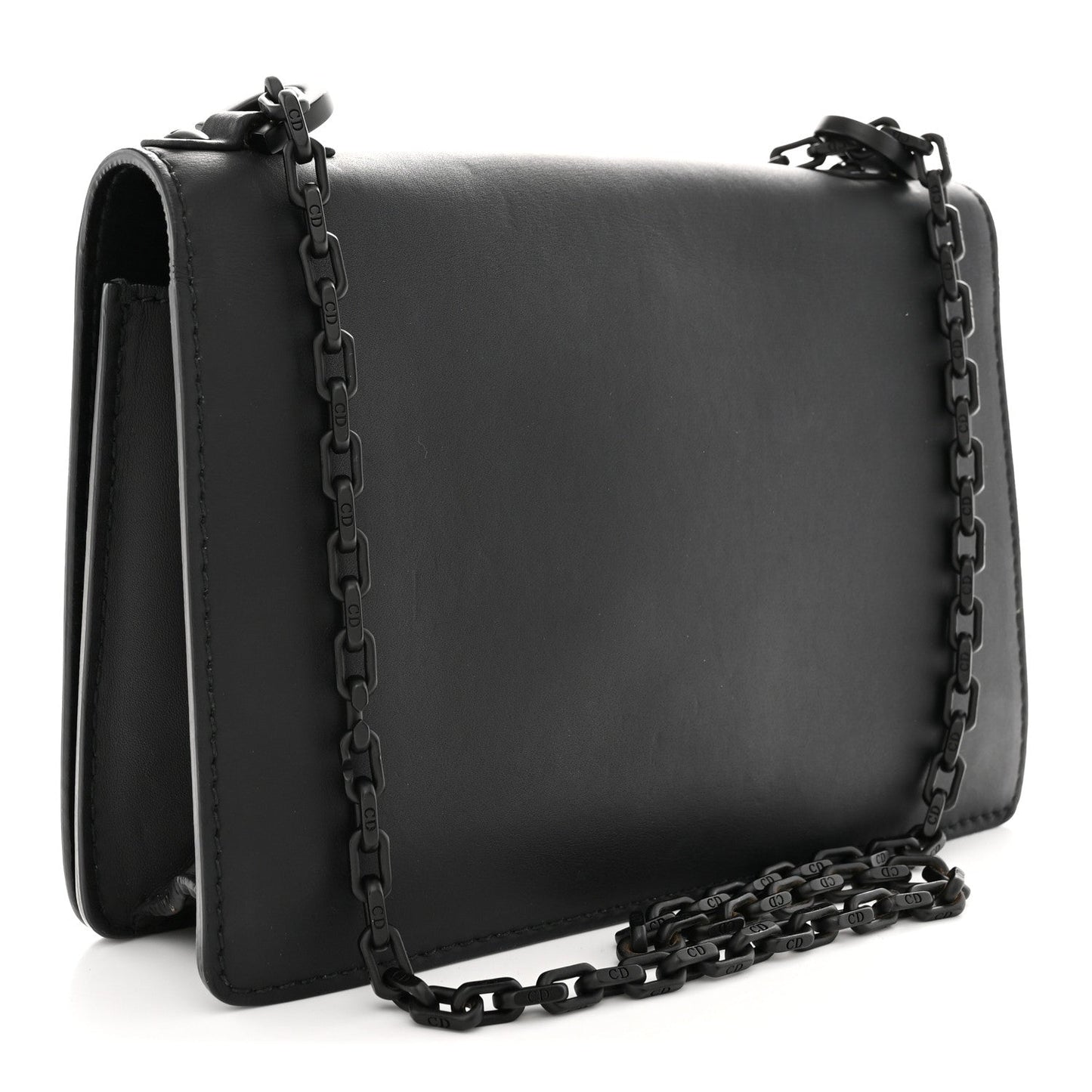 Ultra Matte Calfskin J'Adior Chain Flap Bag Black