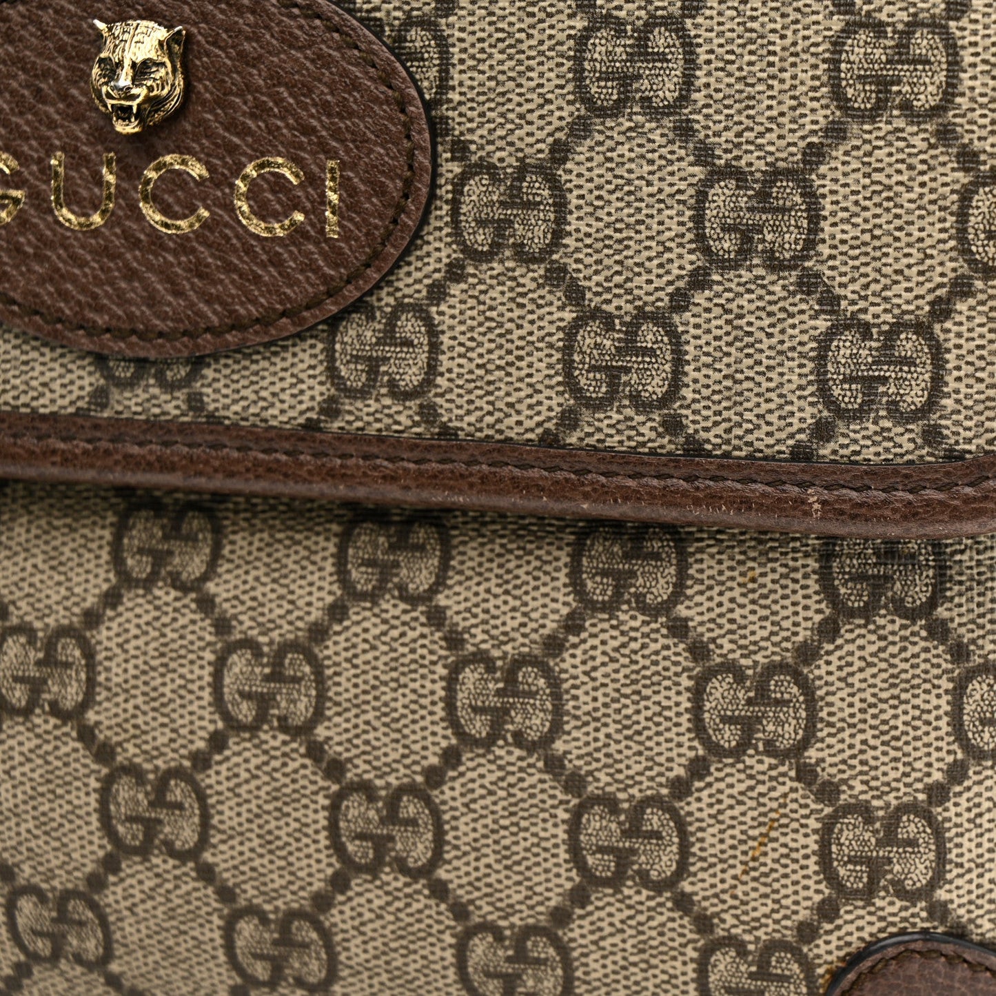 GG Supreme Monogram Neo Vintage Web Belt Bag Brown