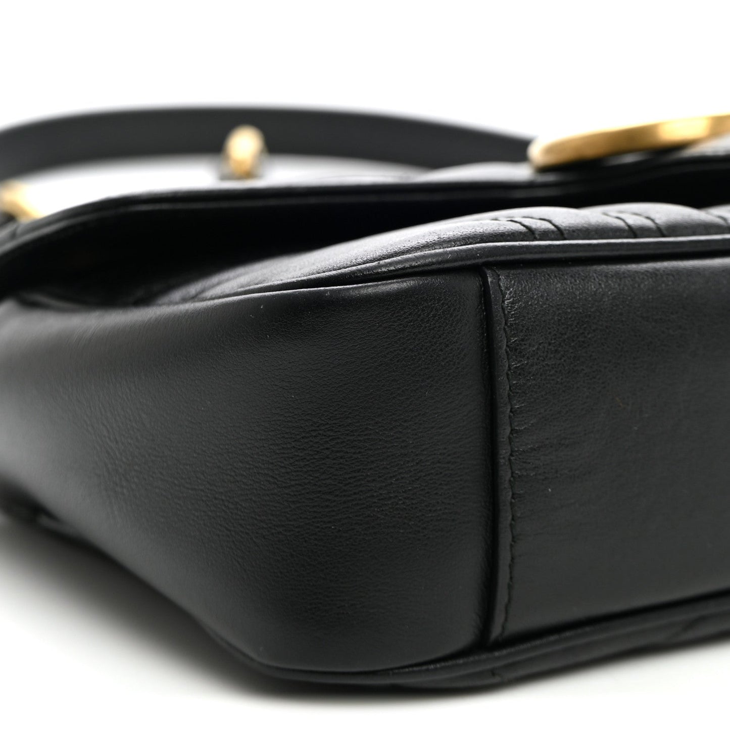 Calfskin Matelasse Mini GG Marmont Shoulder Bag Black