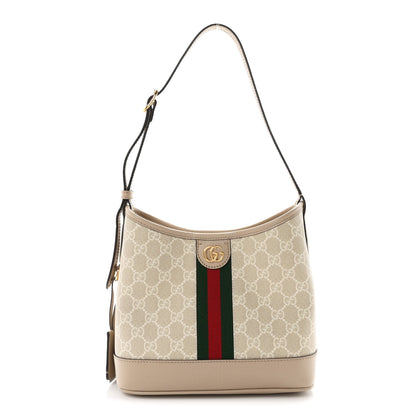 GG Supreme Monogram Web Small Ophidia Shoulder Bag Beige White Oatmeal